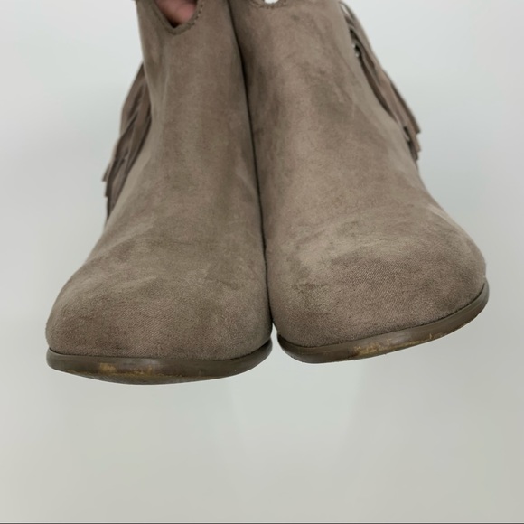 Carlos Santana Tempe Leather Western Stacked Heel Ankle Boots Fringe Detail - Picture 9 of 16